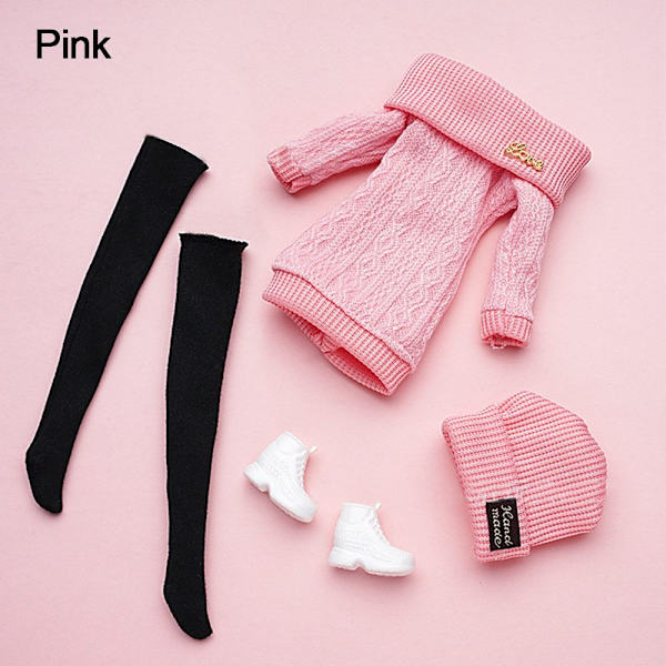 1 Set Dockor Byxor Vinterkläder Tröjor ROSA Pink