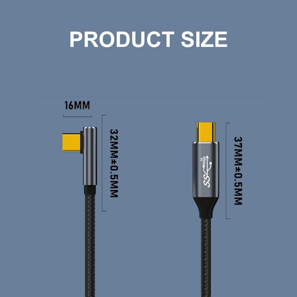 USB 3.1 Gen 2-kabel Type-C til Type-C-ledning 2M 2m