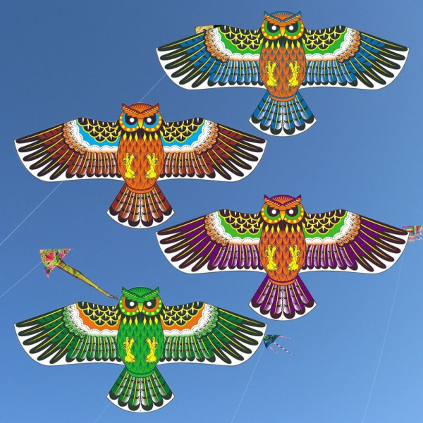 Owl Kite Flying Kite GREY grey