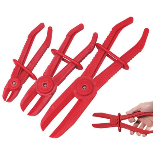3 STK Nylonslangeklemmesæt Linjeklemmetang Linjerørtang Red 3pcs-3pcs