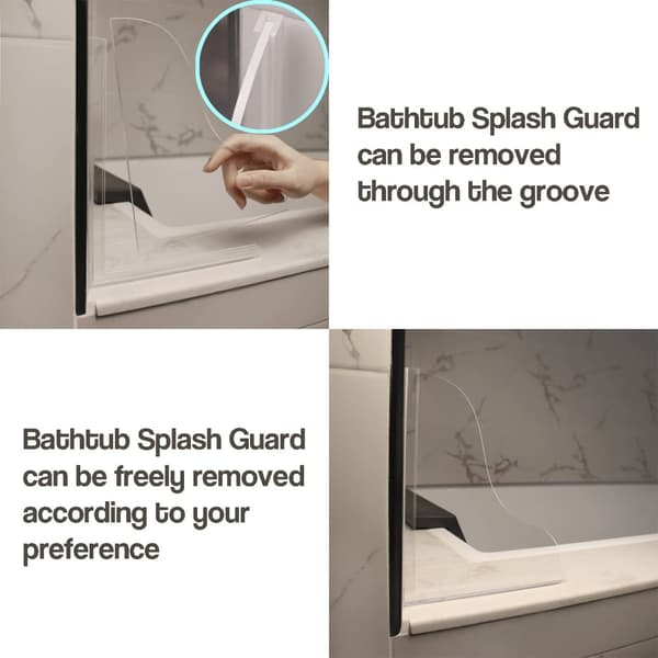 4 STK Dusj Splash Guard Badekar Splash Guard Akrylvask