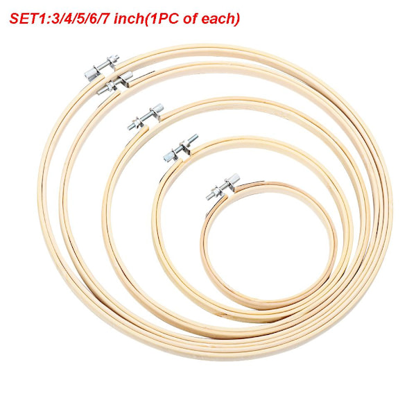 5PCS Broderi Hoop Cross Stitch Frame Round Loop SET1 SET1