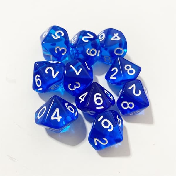 10 Stk/sett DND Terning Polyhedral Terning BLÅ BLÅ Blue