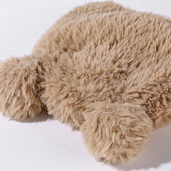 Bear Ear Stickad Mössa Vinter Varm Cap VIT white