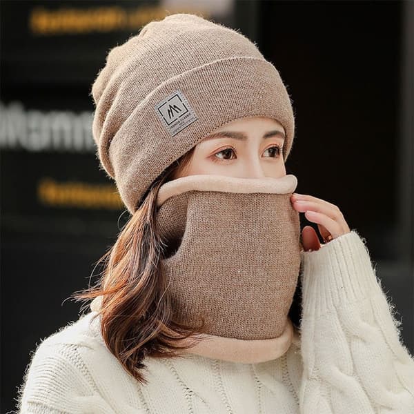Beanie Hat Tørklæde Hals Tørklæde Cap GRÅ Grey