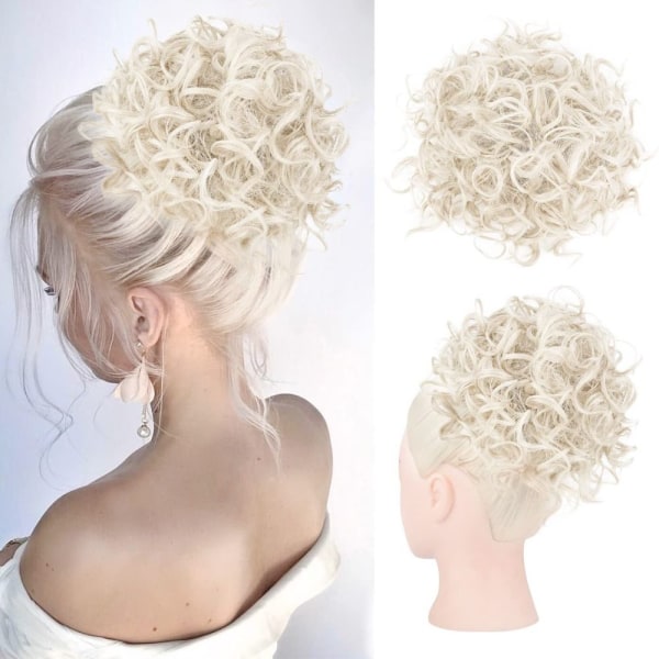 Rotete bolle-hårstykke for kvinner HVIT BLOND HVIT BLOND White Blonde