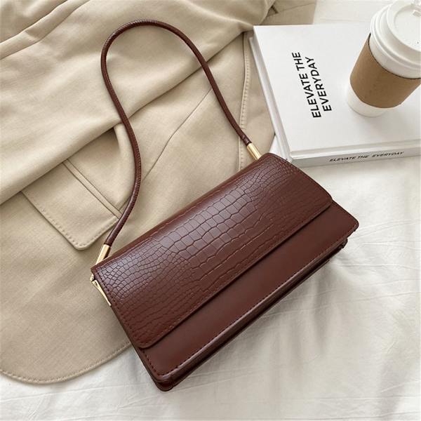 Muoti Olkalaukku Crocodile Pattern Käsilaukut Sling Laukut DARK dark brown