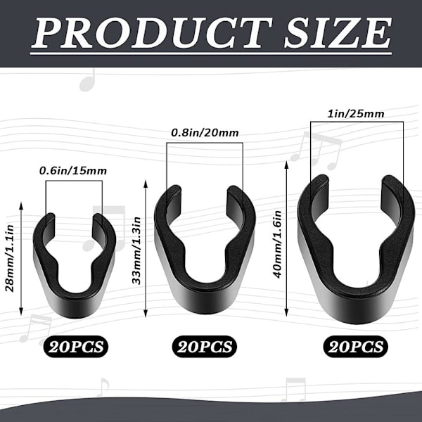 20st Mic Cable Clips Mikrofonh llare Clip 25MM 25MM 25mm