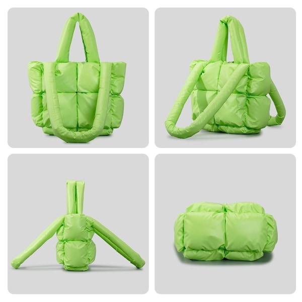 Polstring Tote Bag Puffer Quiltet skuldertaske KHAKI Khaki
