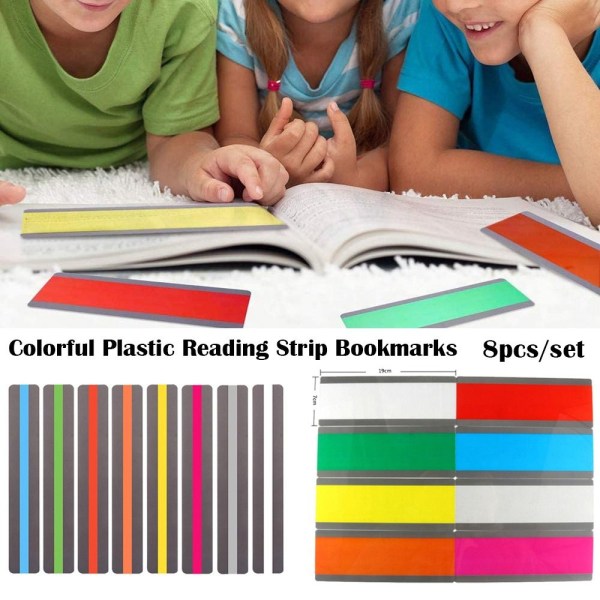 8 st/ set färgglada plastbokmärken Läsguide STYLE 7 STYLE 7 Style 7