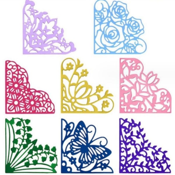 8st Blommor Die Cuts Corner Die Cuts Spets Die Cuts