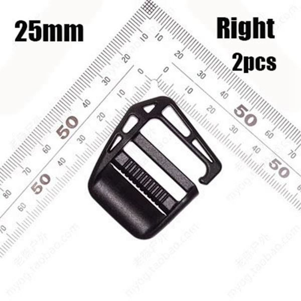 2st Webbing Rem Spänne Skjutfäste 25MMRIGHT HÖGER 25mmRight