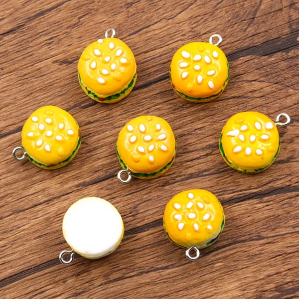 30 kpl Resin Hamburger Charms 3D Fastfood Charms