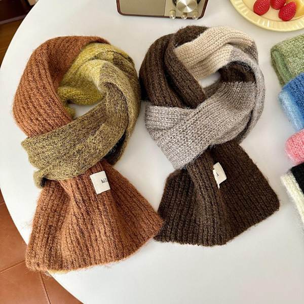 Farge Kontrast Skjerf Strikkede Skjerf KAFFE coffee