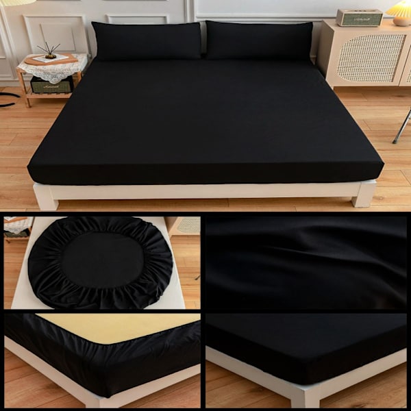 King Size Sheet Laden SORT Black