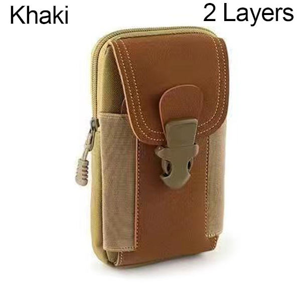 Tactical Molle Pouches Liten lomme KHAKI 2 LAG 2 LAG Khaki 2 Layers-2 Layers