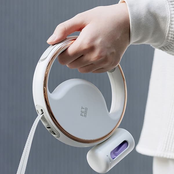 Blyband Infällbart hundkoppel VIT WHITE
