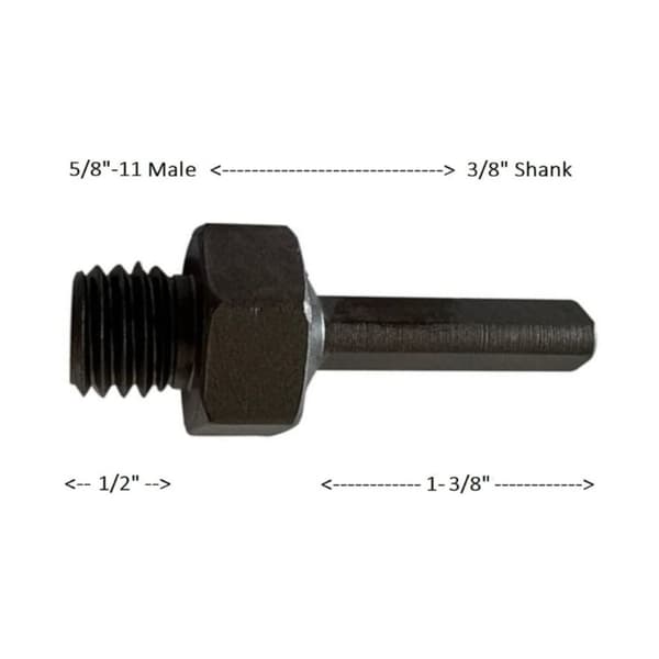 2 stk kjerneboradapter 5/8"-11 hann til 3/8"