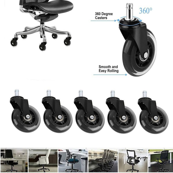 1/2 kpl Toimistotuolin pyöränpyörät Kumipyörät 2 2 inch2pcs