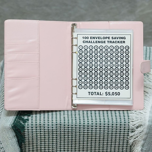 100 kirjekuoren haaste Binder Kirjekuoret Säästöhaasteet white