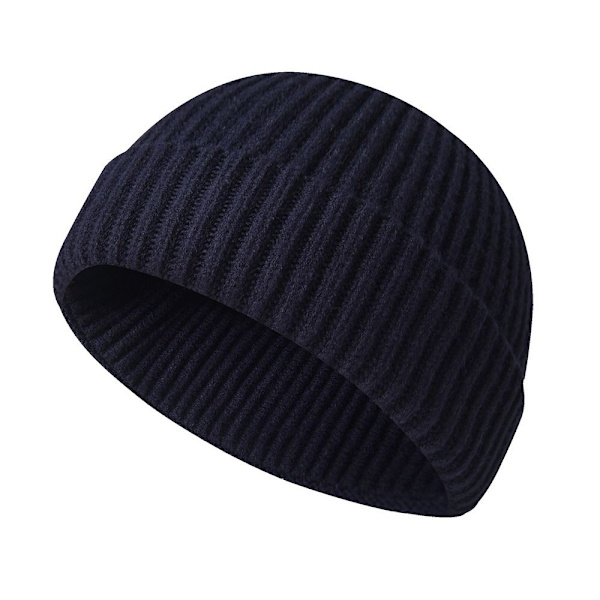 Manschett mössa stickad mössa MARINBLÅ MARINBLÅ Navy Blue