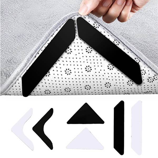 Sklisikkert klistremerke Teppefeste SVART FIRKANT black square-square