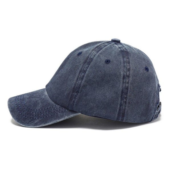 Brev Broderi Baseball Caps Distressed Faded Hatte SORT black