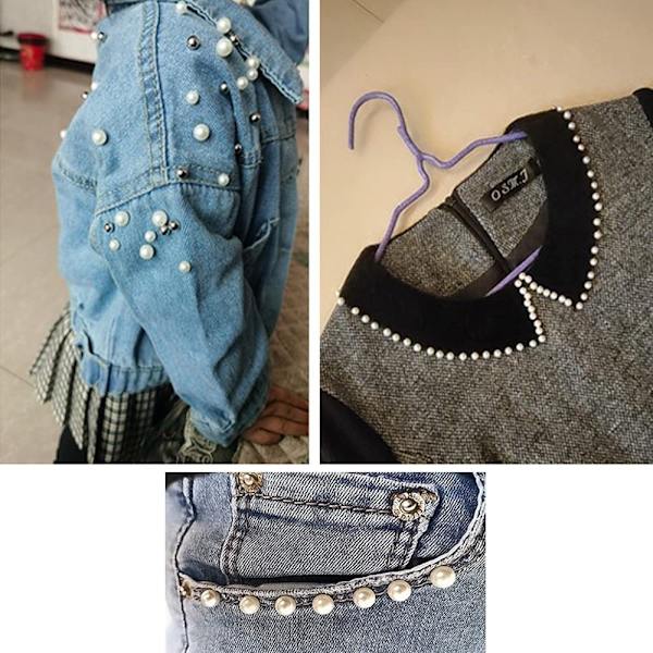 Perlebeslag for stoff, jeans med perler