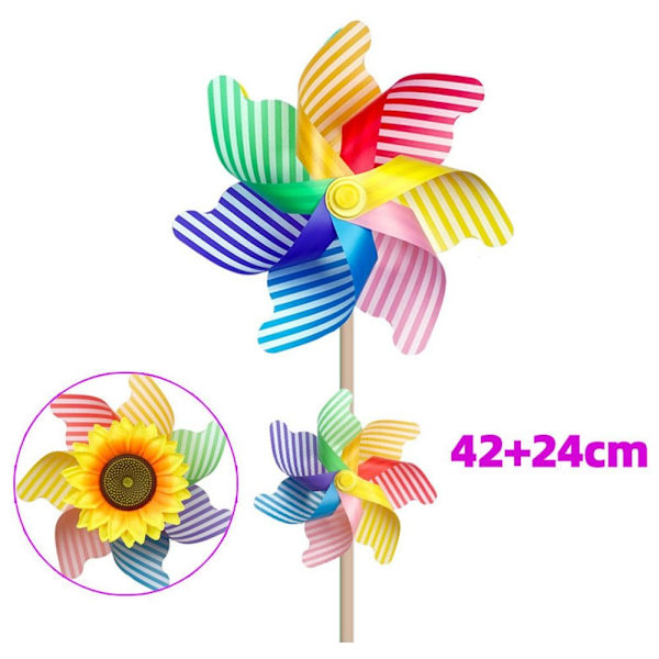 Färgglada solrosväderkvarnar Layout Pinwheels Leksaker 3 3 3