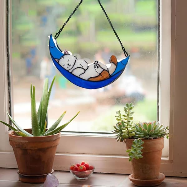Mooncat Window Pendant Vindusdekorasjon Tilbehør Cat Window