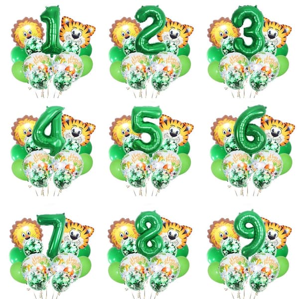 14-pack Djungeldjur Lejon Luftballonger Set Number 7