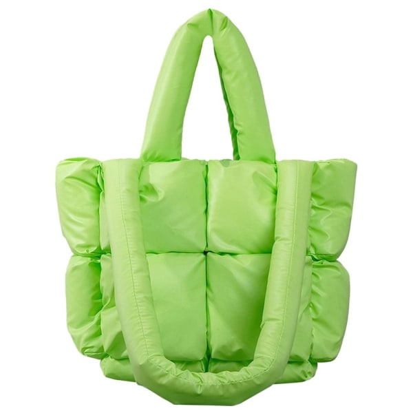 Pehmuste Tote Bag Puffer tikattu olkalaukku VIHREÄ Green