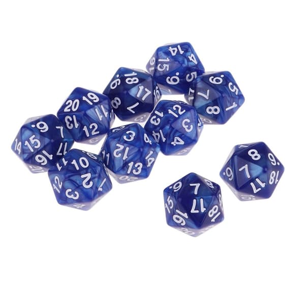 10 stk./sett DND Terninger Polyedriske Terninger BLÅ BLÅ blue
