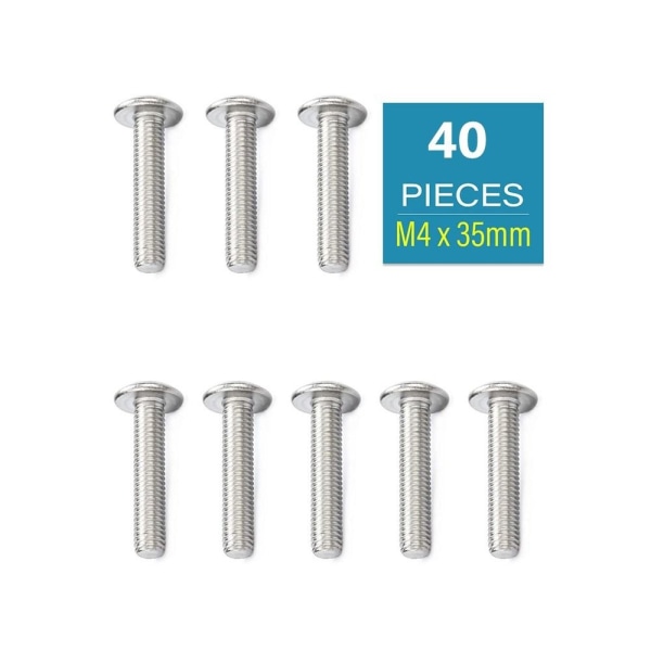 40 st Maskinskruvar Truss Head Phillips Screws Metriska skruvar