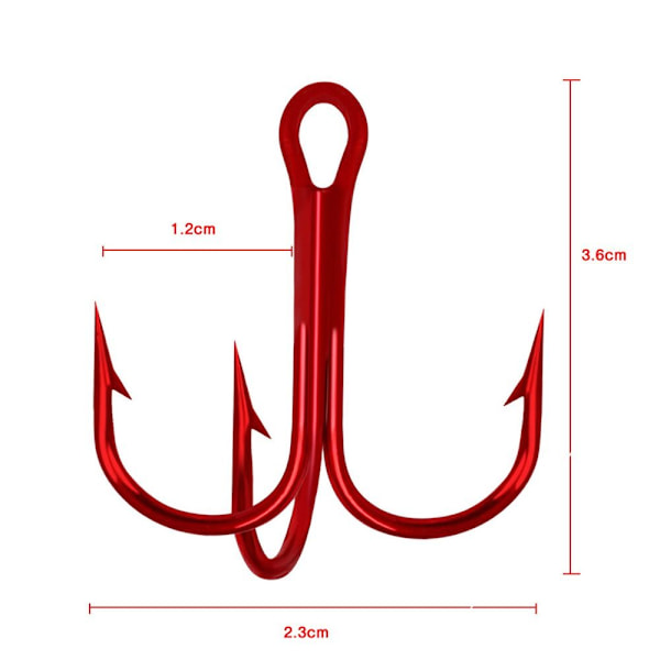 50 stk røde fiskekroge højkulstofstål 3 3 3