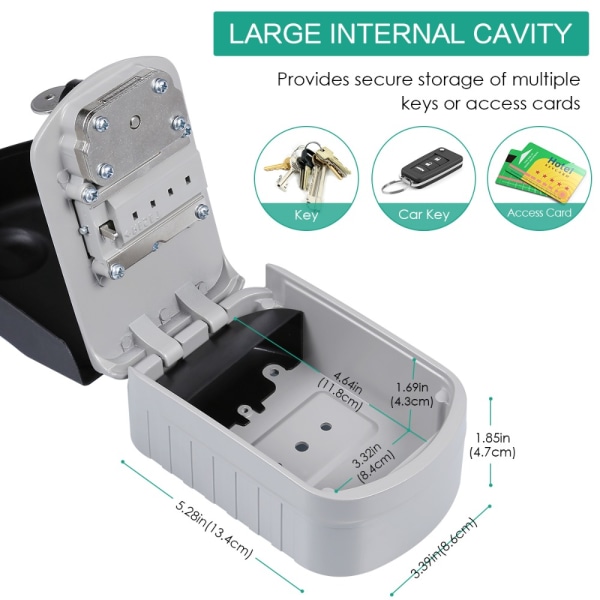 Keybox Salasanalaatikko HARMAA Grey