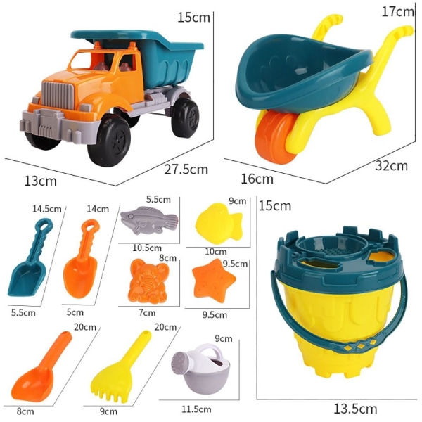 5/6 KPL set Beach Castle Bucket ORANGE TRUCK ORANGE orange truck