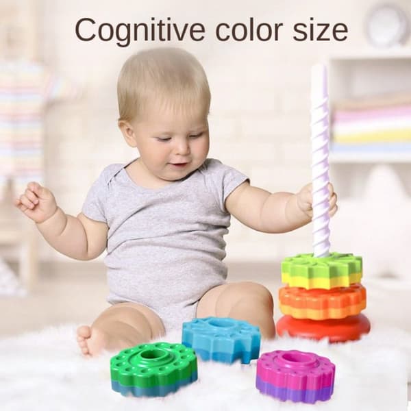 Gears Stackering Ringer Leketøy Spinning Stacker For Preschool Gift