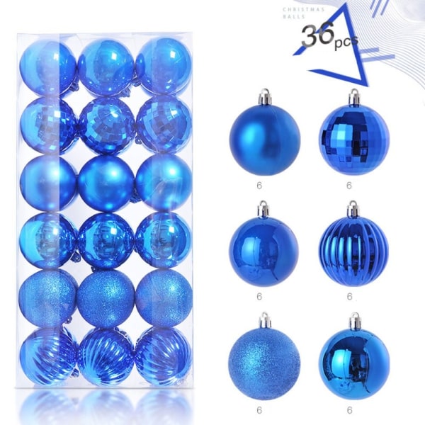 36 STK Christmas Ball Ornaments Sett Juletre Anheng SØLV Silver