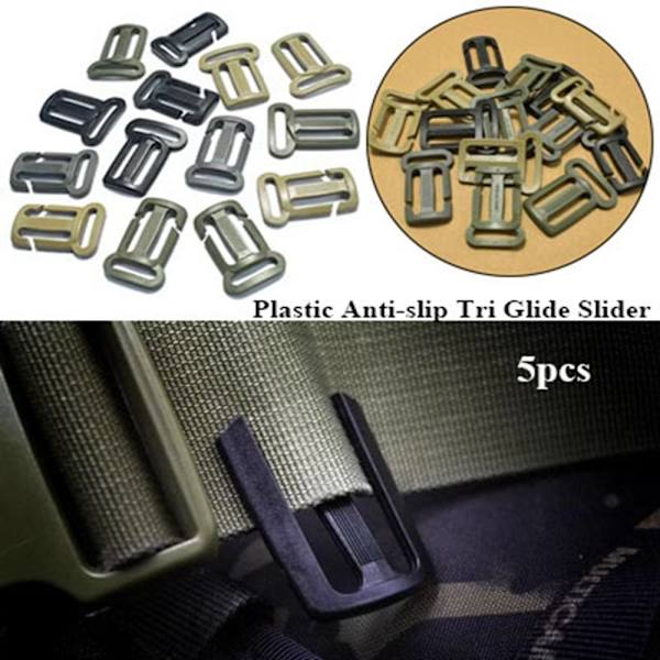 5st Tri Glide Slider Ladder Lock Spännen GRÅ 25MM-20MM Grey 25mm-20mm
