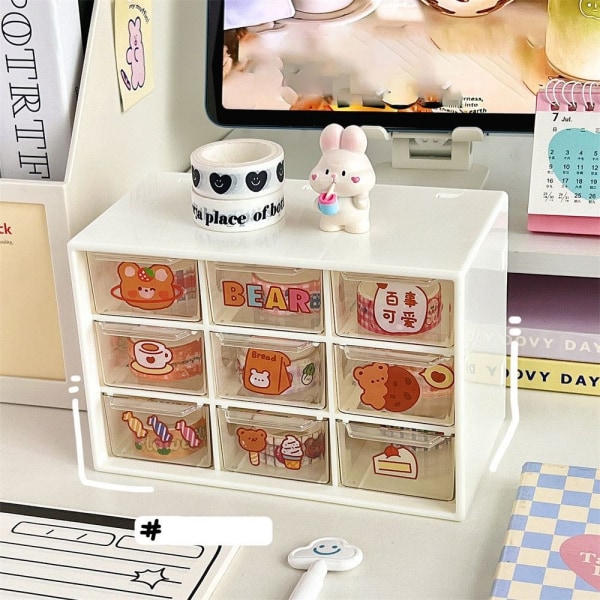 Oppbevaringsboks Desktop Organizer 6 RETTER HVIT 6 RETTER HVIT 6 grids white