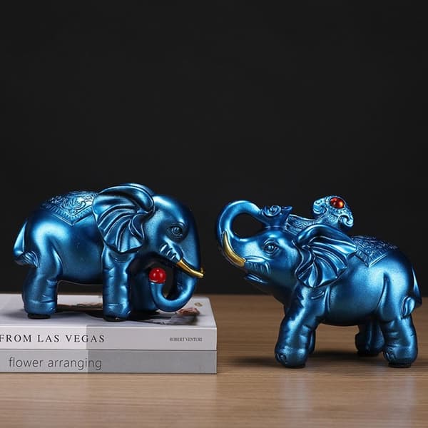 1 par elefantfigurer Elefantstatyer GULD Gold