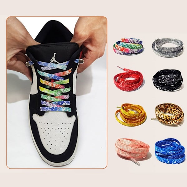 Cashew Flower Flat Shoelisser Sneakers Skolisser BLÅ Blue