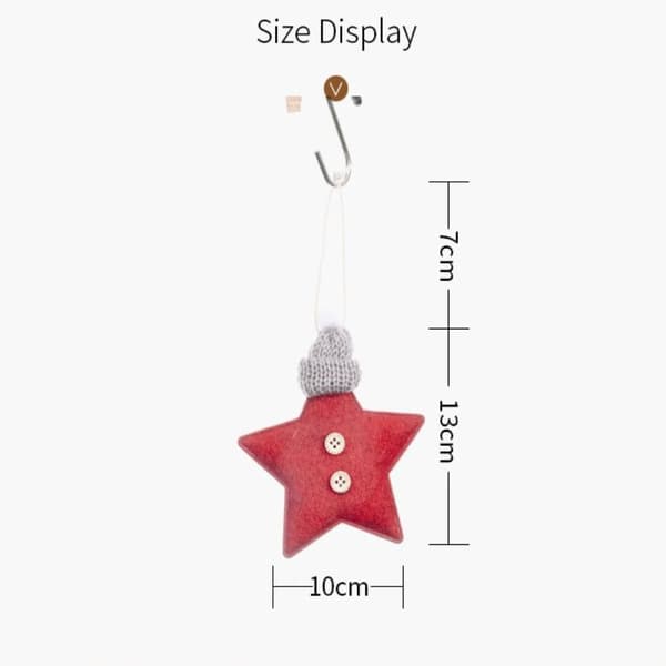 5 Stk Julepynt Xmas Tree Pendant GRÅ STJERNE GRÅ STJERNE Gray Star