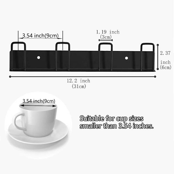 Kruskroge Vægmonteret krusholder Kaffekopperholder