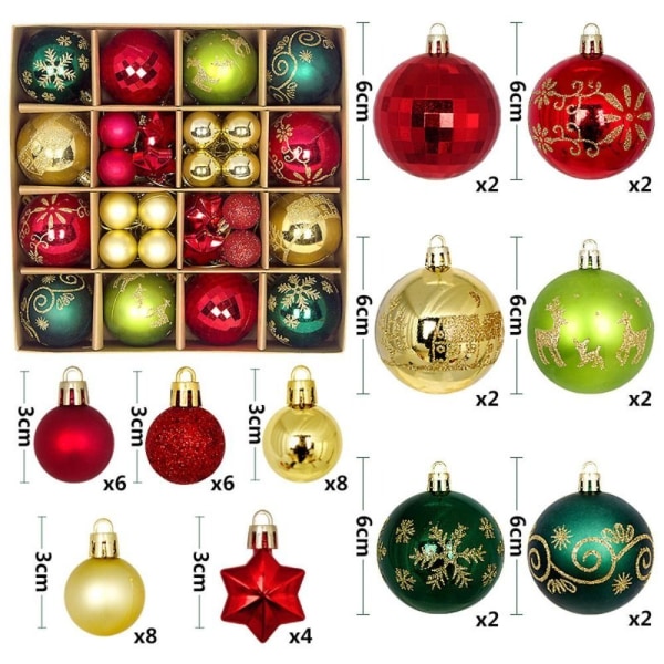 44 STK Juletræ hængende bolde julebold 5 5 5