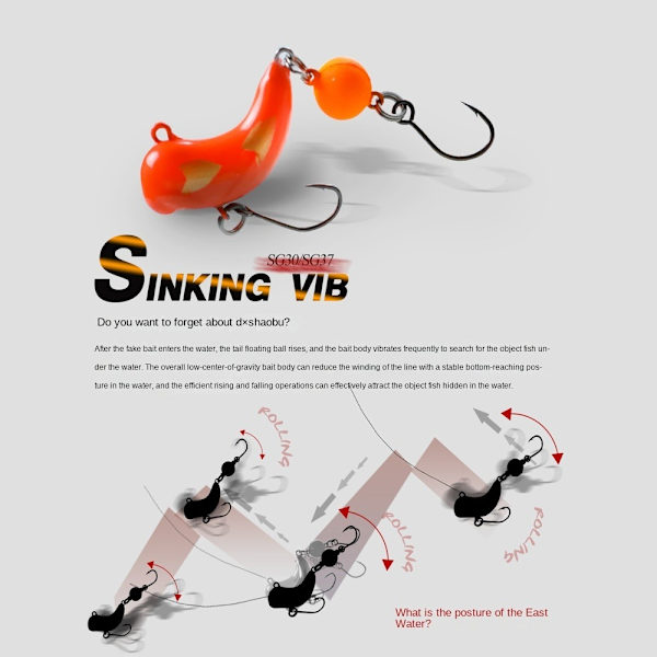 1st Vib fiskebete VIB sjunkande lock 30MM/2.6G2 2 30mm/2.6g2