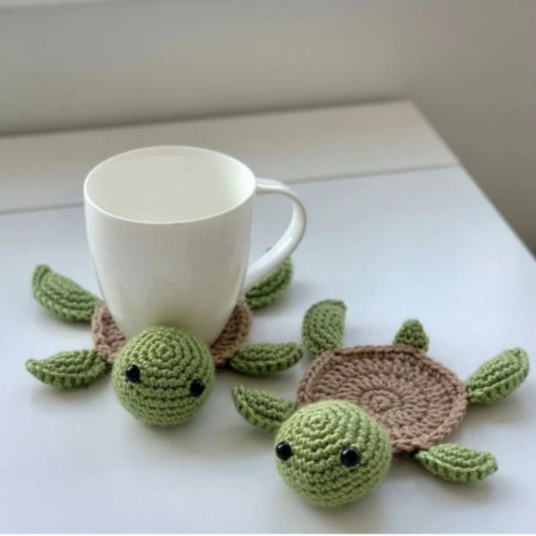 Käsintehdyt Turtle Coasters mukeille Kahvikupit DEER DEER Deer