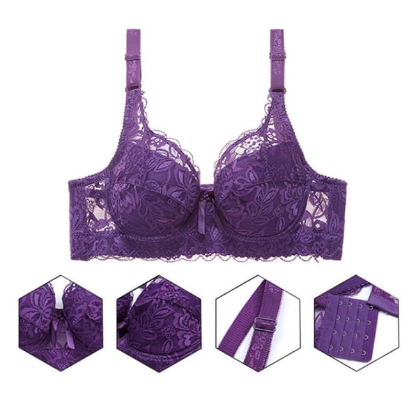 Spets-BH Bygel-BH LILA 85D Purple 85D