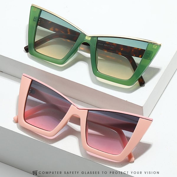 Kvinder Cat Eye solbriller Oversize nuancer GRØN Green